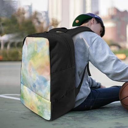 18.5in Basketball Backpack Basketball Bag with Shoe Compartment & Ball Holder, Waterproof Bag for Soccer Volleyball - color: Fresh Green Tie-Dye Print