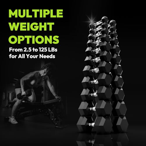HANDBODE Rubber Coated Hex Dumbbell Set with A-Frame Rack, 100 lb - 600 lb Multiple Options Weight, Hexagon Non-Rolling Shape, Ergonomic Knurled Handle, Home Gym Equipment for Strength Training - style: 350 lb (25, 30, 35, 40, 45 lb) X 2 & Rack