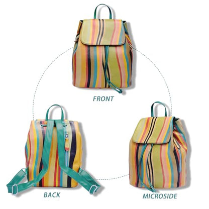 BOYATU Leather Backpack Purse for Women: Ladies Travel Fashion Back Pack - Designer Leather Bag Casual Handbags (Rainbow) - color: Rainbow
