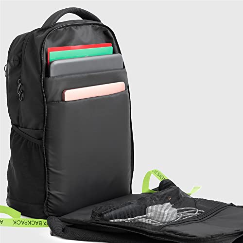 ARTIX® Waterproof Laptop Backpack for Men & Women | Large 17.3-inch Travel Backpack | Stylish & Durable Computer Bag for Business, Office & Work | Versatile Rucksack for Adults (Black/Green)