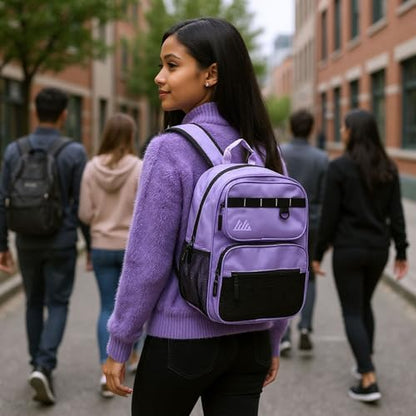 Summit Ridge Travel Backpack for Men and Women, Spacious Work Daypack with Water Bottle Pockets (Purple) - color: Purple