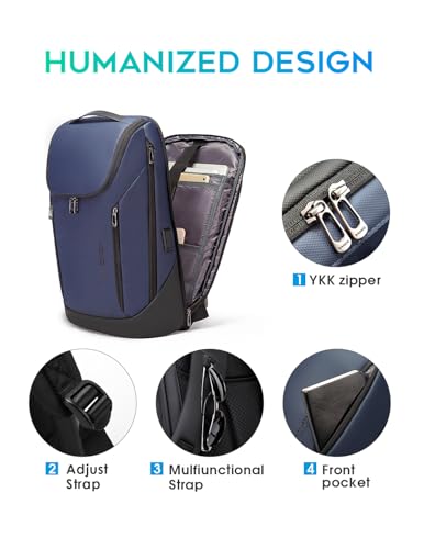 FUTURE AESTHETIC Business Smart Backpack Waterproof fit 15.6 Inch Laptop Backpack with USB Charging Port,Travel Backpack - color: Blue