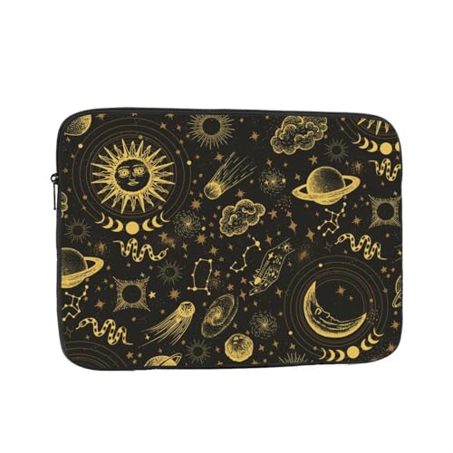 Sun and Moon Laptop Sleeve Case for Men Women Waterproof Oxford Cloth Laptop Sleeve Bag Suitable for Most Ipads and Laptops Notebook Computer Pocket Tablet Traveling Carrying Simple Case 13 inch - color: Black1, size: 13 inch