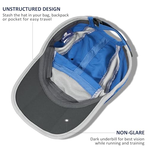 GADIEMKENSD Reflective Folding Outdoor Hat Unstructured Design UPF 50+ Sun Protection Sport Hats for Womens and Mens - color: Blue