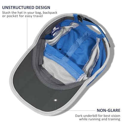 GADIEMKENSD Reflective Folding Outdoor Hat Unstructured Design UPF 50+ Sun Protection Sport Hats for Womens and Mens - color: Blue