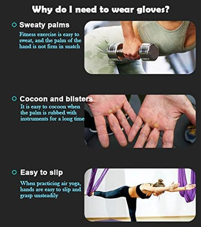 Fitness Exercise Gloves, Silicone Non-slip Four Finger Weightlifting Protection Gloves, Men Women Callus Guard Workout Grip Gloves, Protect for Power Cross Training Lifting Hanging Cycling Yoga - size: Small