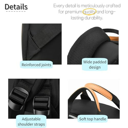 Minimalist Laptop Backpack with Luggage Strap, Stylish Daypack with Anti-Theft Pocket, Durable Casual Carry (BLACK) - color: Black