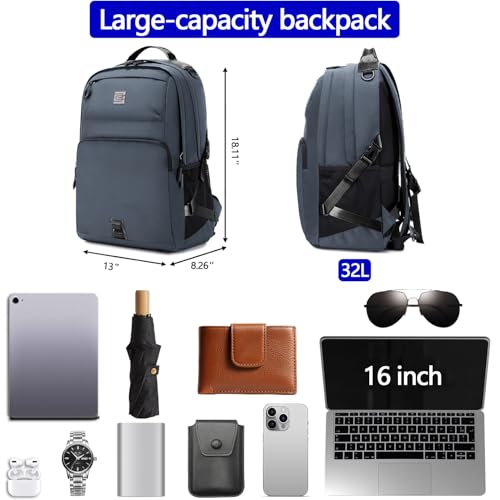 Laptop Backpack, Lightweight Waterproof Material, Travel Sports Bag, Suitable for 16 inch Laptops (Gray) - color: Gray