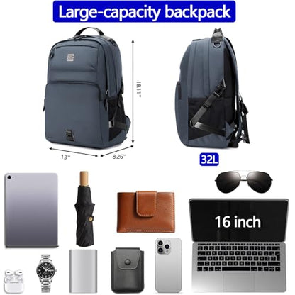 Laptop Backpack, Lightweight Waterproof Material, Travel Sports Bag, Suitable for 16 inch Laptops (Gray) - color: Gray