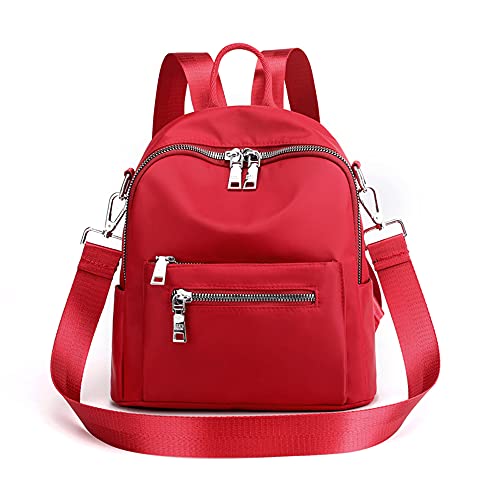 Women's Mini Backpack Purse Fashion Rucksack Daypack Small Shoulder Bag - color: Red