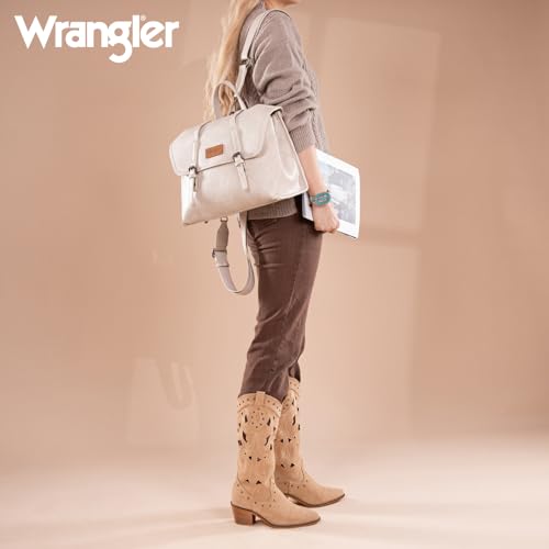 Wrangler Laptop Bag for Women Messenger Bag Briefcase Computer Backpack Convertible Satchel Bag - color: Beige, size: 13 inch