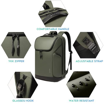 BANGE Laptop backpack with 15.6 inch laptop compartment fit for overnight and commute for men and women (Green) - color: Green
