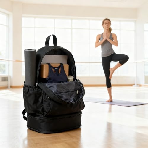 Gym Bag Backpack,Dry-Wet Separation Back Pack with Wet Pocket | Gym Backpack with Shoe Compartment,for Workout Swimming Yoga Training Short Trips