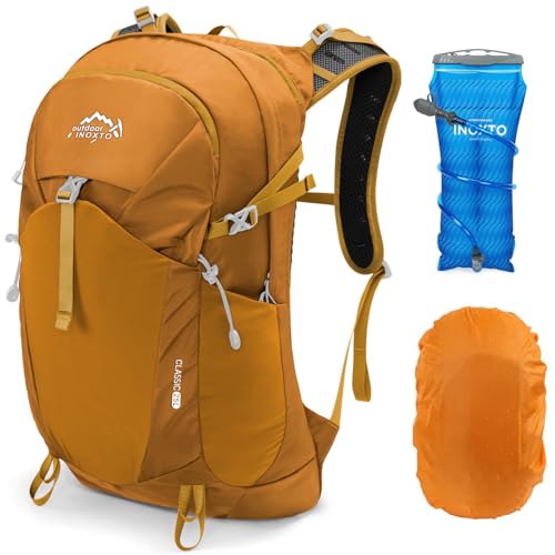 IX INOXTO Hiking Hydration Backpack with 2L/3L Water Bladder for Women and Men18L/25L Water Backpack for Hiking, Cycling, Climbing, Camping - style: Turmeric-3L Water Bladder