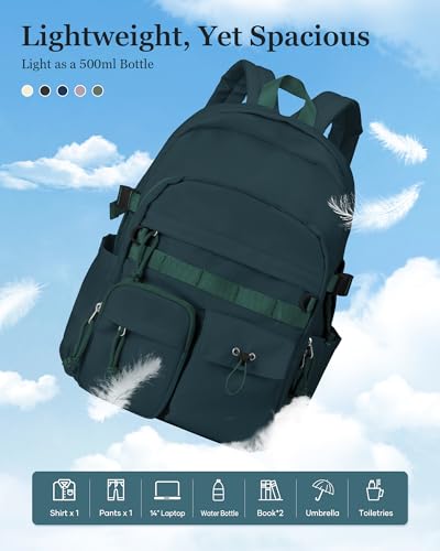 weradar Cute Bookbag For Teen Girs Boys,Middle Students Travel Backpack,Casual Daypackas Backpack For Women Men,Aesthetic School Backpacks With Lots of Pockets(Green) - color: A4-green
