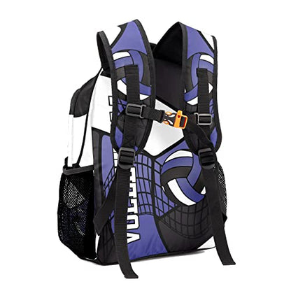 Personalized Volleyball Blue White Black Multifuction Backpack with Name Text for Women Men Gift - color: Backpack 12
