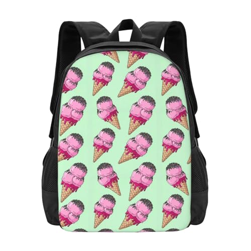 Compact Commute Backpack Ice Cream Pink, Multipurpose Large Volume Anti Theft Daypack Carry On Bag for Office Work Urban Daily Use - color: Design (220)