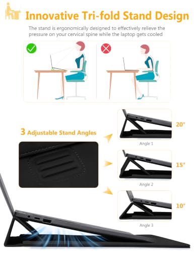 HYZUO 13.3-14 Inch Laptop Sleeve Case Bag with Adjustable Stand for MacBook Pro 14 M5/M4/M3/M2/M1 Pro/Max A3426 A3427 2026-2021, MacBook Air/Pro 13.3, 13.8-13.5 Surface Laptop, Black - color: Black, size: 13.3-14 Inch