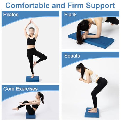 StrongTek Professional Foam Exercise Balance Pad - 15.8" x 13" x 2", High-Density TPE Foam Knee Pad, Non-Slip & Water-Resistant, for Balance Training, Physical Therapy, Yoga, and More - color: Blue-Set of 2