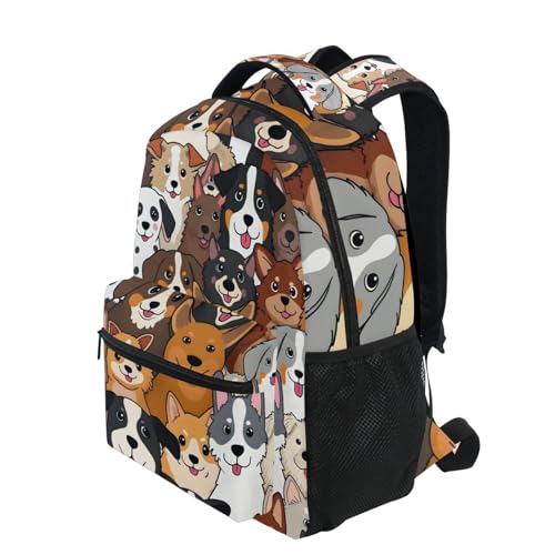 ALAZA Cute Doodle Dog Print Animal Large Backpack for Kids Boys Girl School Personalized Laptop iPad Tablet Travel School Bag with Multiple Pockets - color: Dogs