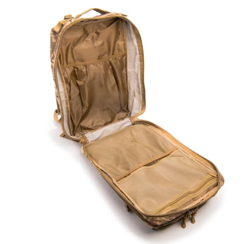 Large Laser-cut MOLLE Backpack with Pistol Retention System, CP Camo, Modular and Lightweight Design for EDC, Range, or Tactical Use - color: Cp Camo
