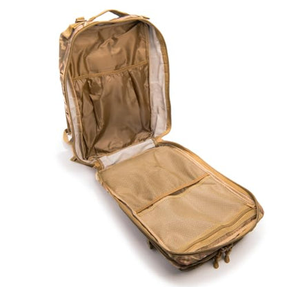 Large Laser-cut MOLLE Backpack with Pistol Retention System, CP Camo, Modular and Lightweight Design for EDC, Range, or Tactical Use - color: Cp Camo