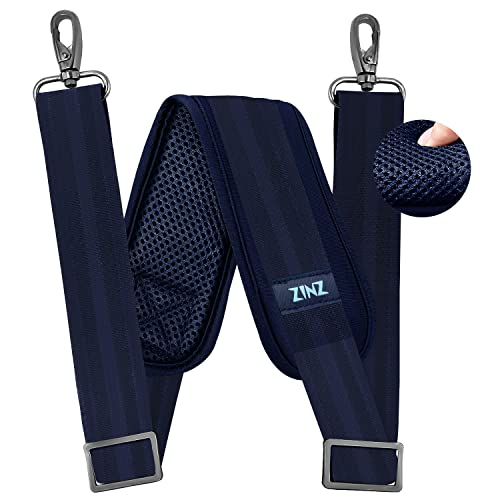 ZINZ 79 inch Shoulder Strap, Extra-thick Fixed Cushion Pad and Dual Clasps Universal Replacement Strap with Metal Swivel Hooks for Laptop Bags, Luggage Bags, Camera, Crossbody (200cm,Blue) - color: Blue