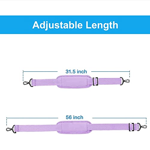 MOSISO 56 inch Shoulder Strap, Adjustable Thick Soft Universal Replacement Non-Slip Fit Padded with Metal Swivel Hooks for Laptop Shoulder Bag/Laptop Messenger Bag/Crossbody Bag, Purple - color: Purple