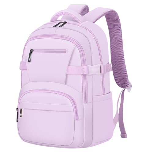AFGWK Cute Backpack for School Girls Aesthetic Bookbag Lightweight Preppy School Bag for Teen Women Middle High School - color: Purple