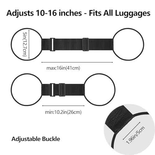 BILIONE Add a Bag Luggage Straps 4 Pack, Adjustable Bungee Elastic Belt to Connect Two Suitcases, Secure Carry On & Travel Essentials (Rainbow) - color: Rainbow, size: 4 Pack