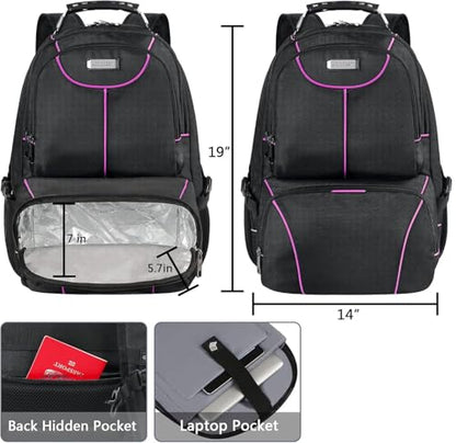 VECKUSON Laptop Backpack, 15.6 Inches, Purple, Unisex - color: Purple