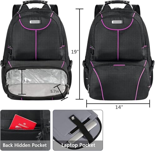 VECKUSON Laptop Backpack, 15.6 Inches, Purple, Unisex - color: Purple
