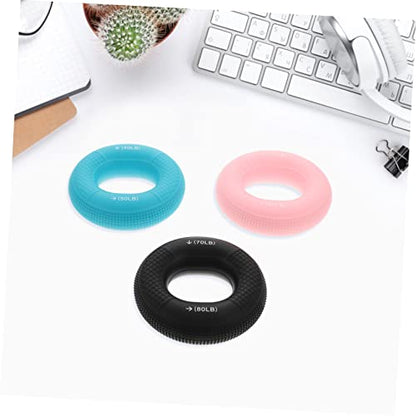 Balacoo 3Pcs Silicone Hand Grip Ring Set Adjustable Forearm Exerciser for Strength Training and Rehabilitation for Fitness Enthusiasts and Injury Recovery