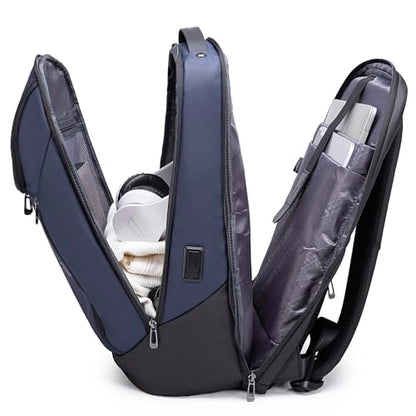 FUTURE AESTHETIC Business Smart Backpack Waterproof fit 15.6 Inch Laptop Backpack with USB Charging Port,Travel Durable Backpack - color: Blue