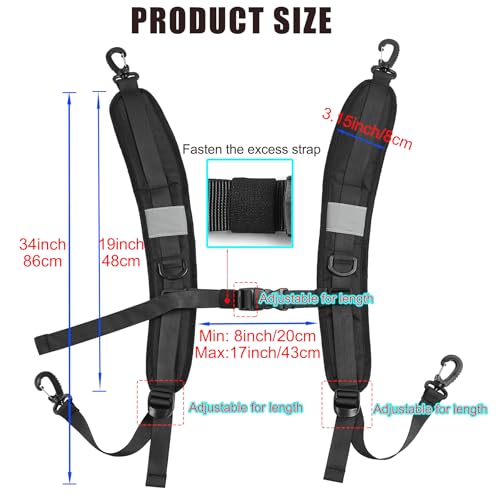 Adjustable Backpack Straps, Backpack Replacement Shoulder Padded Strap with Plastic Clips for Backpack Dry Bag Camping Sprayer Multi-Purpose Use