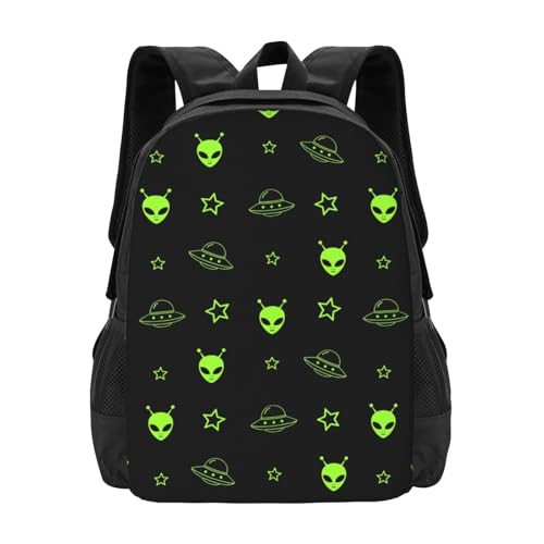Sturdy Polyester Shoulder Pack Galaxy Alien, Anti Theft Spacious Camping Rucksack Casual Daily Bag for Men Women Fitness Outdoor Activity - color: Design (1029)