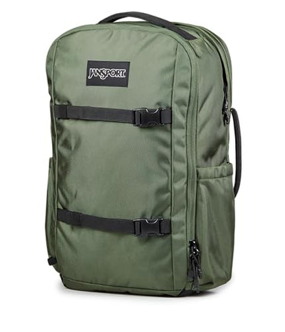 JanSport Venture Pack – Travel Pack With Large Main Compartment with Compression Straps, Dual Water Bottle Pockets, Padded Hip Belt & Luggage Trolley Pass-Through, Cargo Green - color: Cargo Green, style: Venture Pack