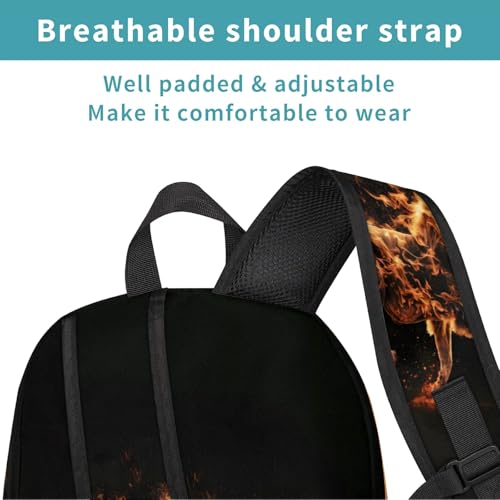 Animal Fire Lion Large Backpack 18 Inch Laptop Tablet Backpacks - color: Animal Fire Lion