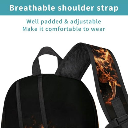 Animal Fire Lion Large Backpack 18 Inch Laptop Tablet Backpacks - color: Animal Fire Lion