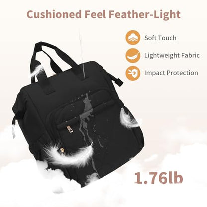 CEI-CEI Diaper Bag Backpack for Mom and Dad, Puffer Baby Bag Backpack with Insulated Pocket, Water-Resistant, Unisex Travel Backpack with Changing Pad & Stroller Straps - color: Black