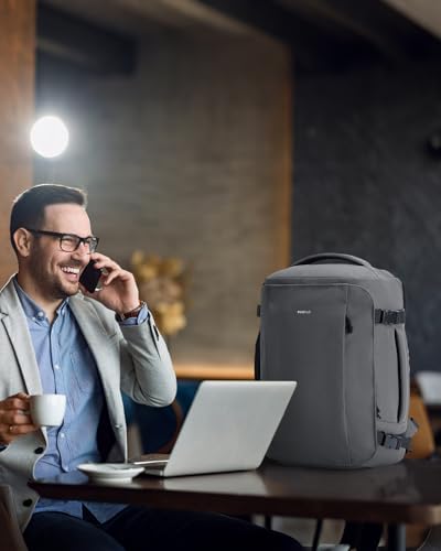 ECOHUB 30L Travel Backpack, Flight Approved Bag for Men & Women, Fits 17.3" Laptop, Weekend Daypack for Work, College & Trips, Grey - color: Grey