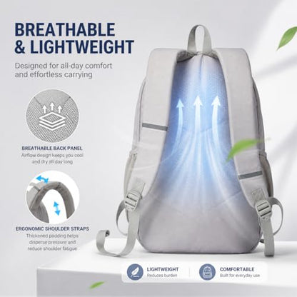 Hiking Travel Backpacks Men and Women, Lightweight Waterproof Laptop Backpack Outdoor Camping Backpack Hiking Daypack for Travel, Trekking, Work 26L (Grey) - color: Grey