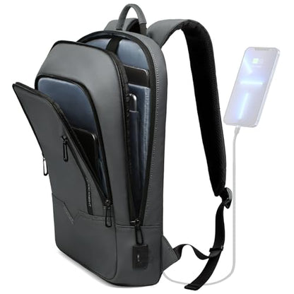 hk Backpack for Men Business Slim Backpack with USB Charger Computer Lightweight Anti-theft Travel (Dark Grey, 15.6 Inch) - color: Dark Grey, size: 15.6 Inch