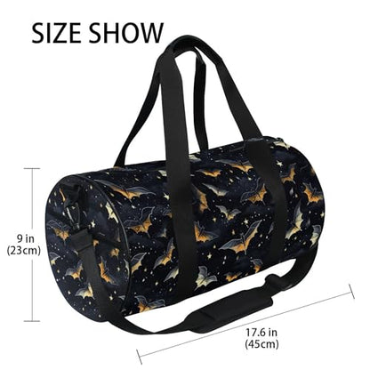 MNSRUU Sports Duffel Bags, Gothic Skull Bat Athletic Gym Bag Overnight Workout Travel Tote Luggage for Men Women Yoga - color: Skull I 4177