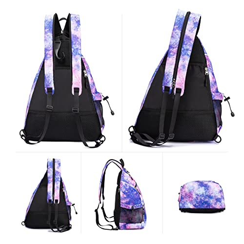 Sucipi Pickleball Bag for Men & Women,Convertible Backpack with Fence Hook - color: Galaxy, size: Medium