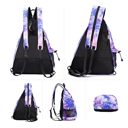 Sucipi Pickleball Bag for Men & Women,Convertible Backpack with Fence Hook - color: Galaxy, size: Medium