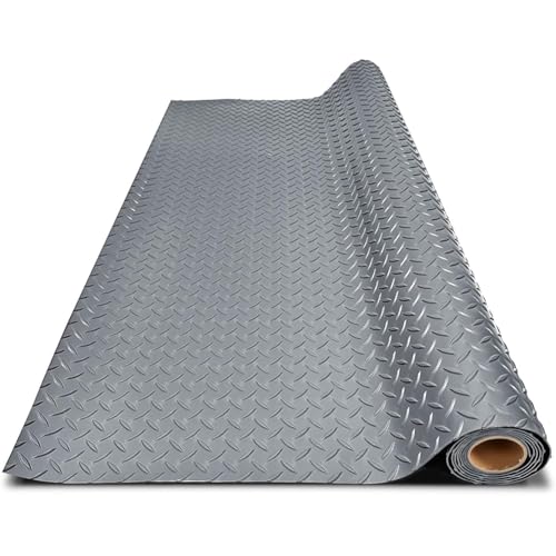 LITA Garage Floor Mat, PVC Flooring Roll Thickened Garage Mats, Heavy Duty Parking Mat Waterproof Nonslip Floor Protector for Car, Trailer, SUV, Basement, Gym (Grey) (7 Feet x 15 Feet) - color: Grey, size: 7FTx15FT