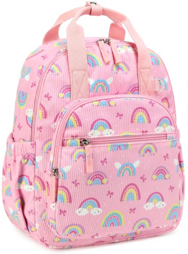Bluboon Toddler Backpack for Girls Boys 3-6 Cute 15" Preschool Kindergarten Backpacks Kids Daycare Bags School Travel (Age 4-8 (15" H Fit A4 Folder)) - color: Pink-rainbow Bow L, size: Age 4-8 (15" H Fit A4 Folder)