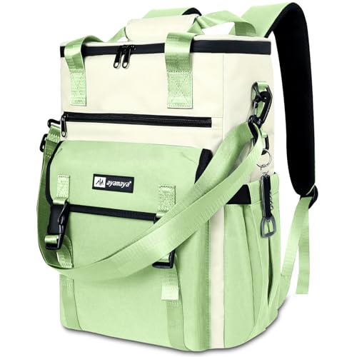 Backpack Cooler for Women, AYAMAYA Stylish 35 Cans Leakproof Soft Cooler Backpack, Waterproof Insulated Lunchbox Shoulder Bag Keeps Cold for Up to 18 Hours for Camping, Beach, Work, Picnic, Travel - color: Green