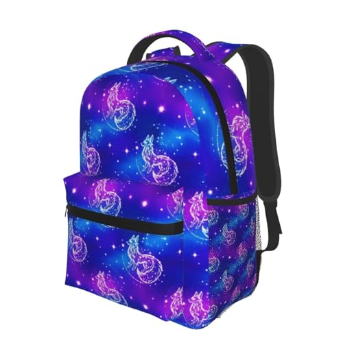 Lightweight Laptop Backpack Galaxy Wolf, Water Resistant Work Daypack with Inner Pocket for Office Commute and Travel - color: Pattern (258)